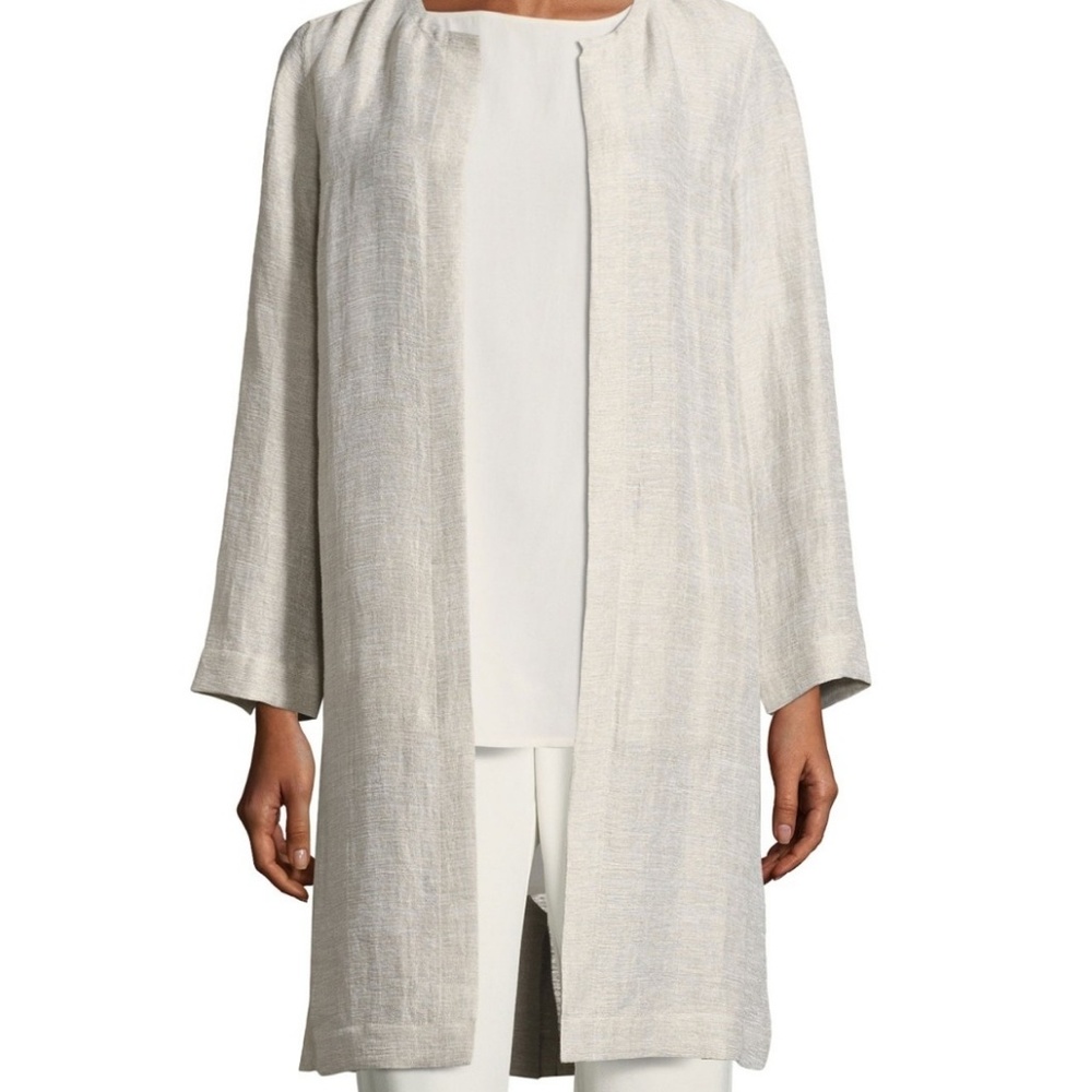 Eileen Fisher Topper Jacket Linen Beige XS NWT